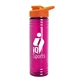 a orange lid & transparent-fuchsia bottle 24 oz slim fit halcyon water bottles with drink - thru lid