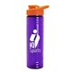 a orange lid & transparent-violet bottle 24 oz slim fit halcyon water bottles with drink - thru lid