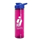 a royal-blue lid & transparent-fuchsia bottle 24 oz slim fit halcyon water bottles with drink - thru lid