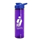 a royal-blue lid & transparent-violet bottle 24 oz slim fit halcyon water bottles with drink - thru lid