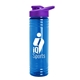 a violet lid & transparent-blue bottle 24 oz slim fit halcyon water bottles with drink - thru lid