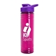 a violet lid & transparent-fuchsia bottle 24 oz slim fit halcyon water bottles with drink - thru lid