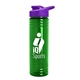 a violet lid & transparent-green bottle 24 oz slim fit halcyon water bottles with drink - thru lid