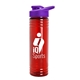 a violet lid & transparent-red bottle 24 oz slim fit halcyon water bottles with drink - thru lid