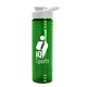 aerial view a white lid & transparent-green bottle 24 oz slim fit halcyon water bottles with drink - thru lid, image 1 of 2