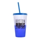 a frost-to-blue cup & translucent blue lid & translucent blue straw 22 oz cool color change sport sipper