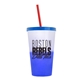 a frost-to-blue cup & translucent blue lid & translucent red straw 22 oz cool color change sport sipper