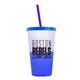 a frost-to-blue cup & translucent blue lid & translucent-violet straw 22 oz cool color change sport sipper