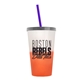 a frost-to-orange cup & translucent smoke lid & translucent-violet straw 22 oz cool color change sport sipper