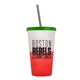 a frost-to-red cup & translucent green lid & translucent smoke straw 22 oz cool color change sport sipper