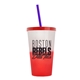 a frost-to-red cup & translucent red lid & translucent-violet straw 22 oz cool color change sport sipper