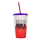 a frost-to-red cup & translucent violet lid & translucent red straw 22 oz cool color change sport sipper