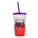 a frost-to-red cup & translucent violet lid & translucent-violet straw 22 oz cool color change sport sipper