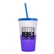 a frost-to-violet cup & translucent blue lid & translucent blue straw 22 oz cool color change sport sipper