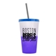 a frost-to-violet cup & translucent blue lid & translucent smoke straw 22 oz cool color change sport sipper