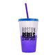 a frost-to-violet cup & translucent blue lid & translucent-violet straw 22 oz cool color change sport sipper