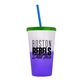 a frost-to-violet cup & translucent green lid & translucent blue straw 22 oz cool color change sport sipper