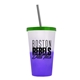 a frost-to-violet cup & translucent green lid & translucent smoke straw 22 oz cool color change sport sipper
