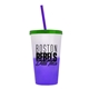 a frost-to-violet cup & translucent green lid & translucent-violet straw 22 oz cool color change sport sipper