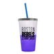a frost-to-violet cup & translucent smoke lid & translucent blue straw 22 oz cool color change sport sipper