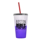 a frost-to-violet cup & translucent smoke lid & translucent red straw 22 oz cool color change sport sipper