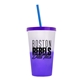 a frost-to-violet cup & translucent violet lid & translucent blue straw 22 oz cool color change sport sipper