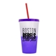 a frost-to-violet cup & translucent violet lid & translucent red straw 22 oz cool color change sport sipper