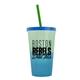 a green-to-blue cup & translucent blue lid & translucent green straw 22 oz cool color change sport sipper
