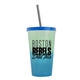 a green-to-blue cup & translucent blue lid & translucent smoke straw 22 oz cool color change sport sipper