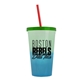 a green-to-blue cup & translucent green lid & translucent red straw 22 oz cool color change sport sipper