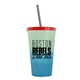 a green-to-blue cup & translucent red lid & translucent smoke straw 22 oz cool color change sport sipper