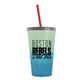 a green-to-blue cup & translucent smoke lid & translucent red straw 22 oz cool color change sport sipper