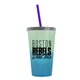 a green-to-blue cup & translucent smoke lid & translucent-violet straw 22 oz cool color change sport sipper