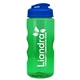 a translucent blue lid & transparent-green bottle mini mountain 22 oz tritan(tm) sports bottle with usa flip lid