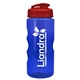 a translucent red lid & transparent-blue bottle mini mountain 22 oz tritan(tm) sports bottle with usa flip lid