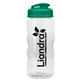 a translucent teal lid & clear bottle mini mountain 22 oz tritan(tm) sports bottle with usa flip lid
