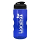 aerial view a black lid & transparent-blue bottle mini mountain 22 oz tritan(tm) sports bottle with usa flip lid, image 1 of 2