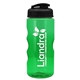 aerial view a black lid & transparent-green bottle mini mountain 22 oz tritan(tm) sports bottle with usa flip lid, image 1 of 2