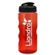 aerial view a black lid & transparent-red bottle mini mountain 22 oz tritan(tm) sports bottle with usa flip lid, image 1 of 2