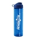 a reflex blue lid & transparent blue bottle 24 oz slim fit water bottle with flip lid
