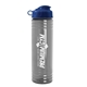 a reflex blue lid & transparent smoke bottle 24 oz slim fit water bottle with flip lid
