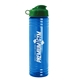 a green lid & transparent blue bottle 24 oz slim fit water bottle with flip lid