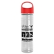 a red lid & clear bottle the slim fit - 24 oz transparent skinny water bottle with oval crest lid