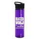 a black lid & transparent violet bottle 24 oz slim fit water bottles with pop - up sip lid