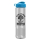 a cyan lid & clear bottle garyline(r) wave tritan(r) bottle with flip lid - 24 oz