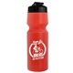aerial view a black lid & translucent red bottle the venture bike bottles - 24 oz sport bottles with usa flip lid, image 1 of 2