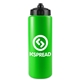 aerial view a black lid & neon green bottle the sports quart - 32 oz sports bottle, image 1 of 3