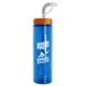 a orange lid & transparent blue bottle 24 oz slim fit water bottle with straw lid