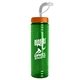 a orange lid & transparent green bottle 24 oz slim fit water bottle with straw lid