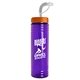a orange lid & transparent violet bottle 24 oz slim fit water bottle with straw lid